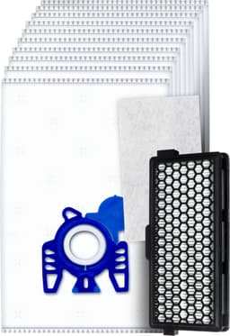 10x Dparts stofzuigerzakken en 1 HEPA filter geschikt voor Miele GN - met motorfilter - HyClean 3D Efficiency - Complete C2 C3 - S5000-5999 (S5) - S8000-8999 (S8) - hepafilter stofzuigerfilter SF AA 50 Active AirClean uitblaasfilter — thumbnail 1