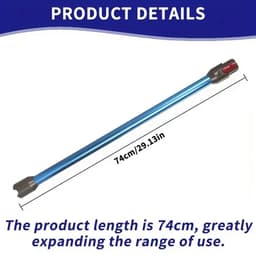 Blauwe Verlengbuis voor Dyson V10 V12 Slim – 74cm – Lichtgewicht Conductieve Aluminium Stang – Compatibel met Draadloze Modellen – Eenvoudig Kliksysteem – Accessoire Stofzuiger — thumbnail 2