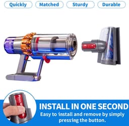 Stofzuigermondstuk - Zuigmond - Mini-turbo-borstel geschikt voor Dyson steelstofzuiger V7, V8, V10, V11, V15 - Onderdelen - Mondstuk Accessoires - voor bank, stoel, verwijdert bacteriën en alles — thumbnail 4
