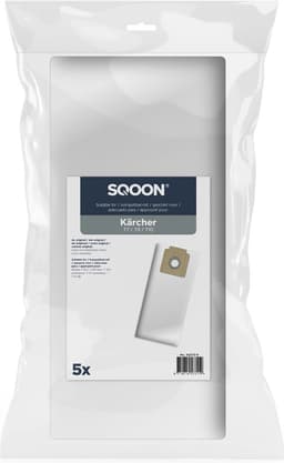 SQOON® Stofzuigerzakken Geschikt voor Kärcher T7 / T9 / T10 3-D - Vervangt 6.904-333.0 / 69043330 / 6.904-335.0 / 69043350 - 5 Stuks — thumbnail 2