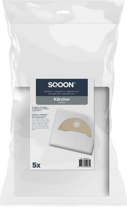 SQOON® Stofzuigerzakken geschikt voor Kärcher A2004 - Gelijk aan model: 6.904-322.0 - High Filtration voor industriële toepassingen - 5 Stuks — thumbnail 2