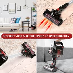 PRIMO PR504SV Steelstofzuiger Draadloos 3-in-1 - Stofzuiger Zonder Zak - Kruimelzuiger - HEPA Filter - Zwart/Rood — thumbnail 5