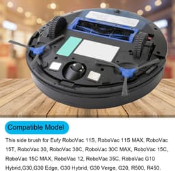 Zijborstel vervanging voor Eufy RoboVac 11S, RoboVac 11S MAX, RoboVac 30, RoboVac 30C, RoboVac 30C MAX, RoboVac 15C, 15C MAX, 25C, 35C, G10, G30, G30 Edge, G30 Hybride, G40 Hybride, G40 — thumbnail 4