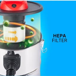 Aszuiger - As Stofzuiger 2000W – Asstofzuiger Met 20L RVS Tank voor Nat en Droog Zuigen – Asstofzuiger Op Wieltjes - Aszuiger Pelletkachel – Complete Set — thumbnail 3