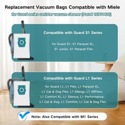 6 stuks TU-stofzuigerzakken-voor Miele Guard S1/L1/M1-stofzuigerzakken voor Miele Pure TU-Junior/Silence/Allergy/Parquet XL/AllFloor/Cat Dog/Flex/Comfort-serie-Lekvrij- inhoud 3,5 liter — thumbnail 4