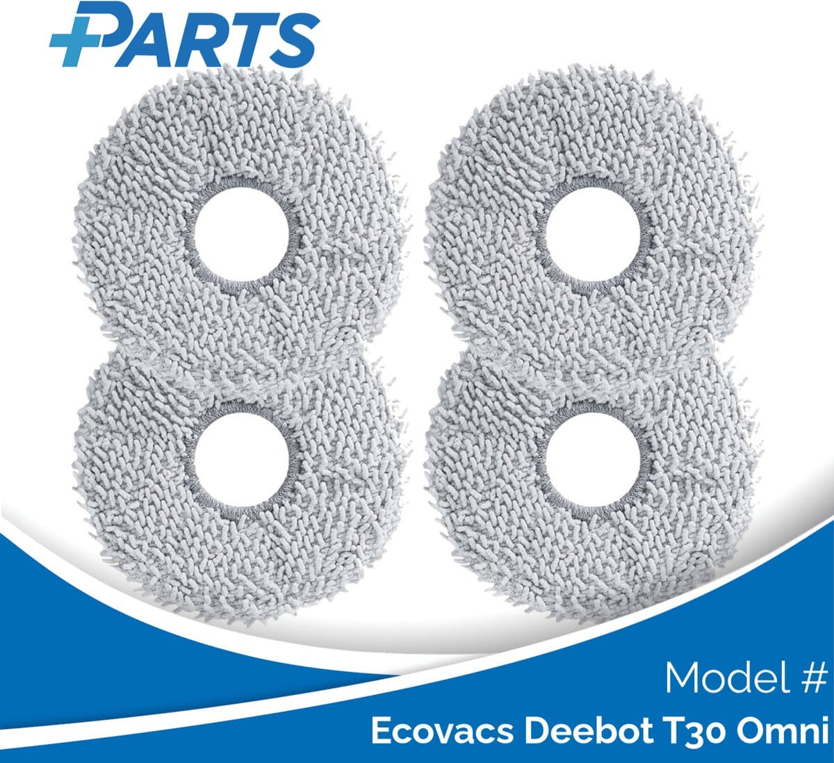 Ecovacs Deebot T30 Omni Dweilpads (4 Stuks, Plus.Parts® alternatief voor 201-2425-10B0) — afbeelding 1
