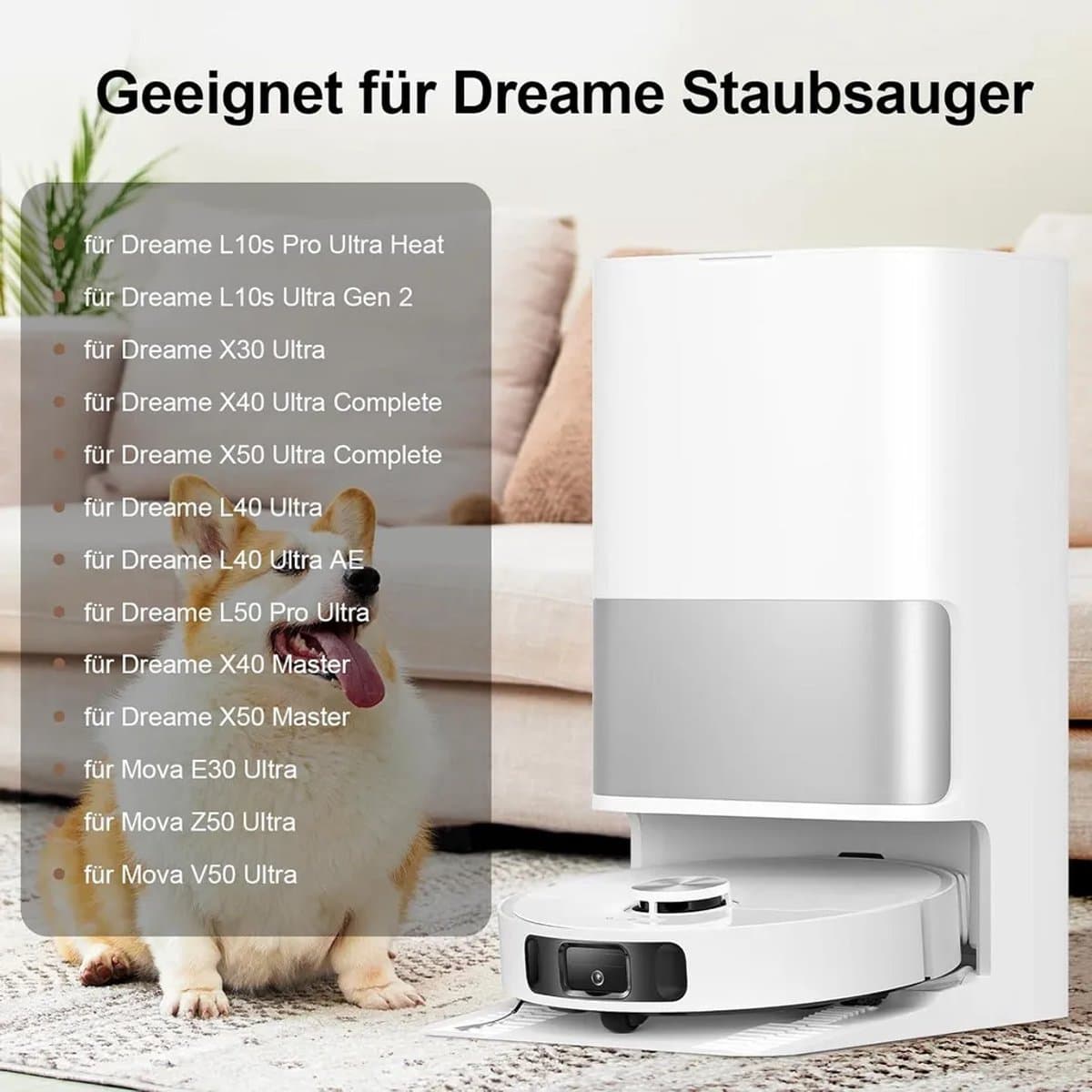 12 stofzuigerzakken, vervangende stofzakken en filterzakken Geschikt voor de Dreame L10s Pro Ultra Heat, L10s Ultra Gen 2, X30/X40/X50 Ultra Complete, X40/X50 Master en Mova E30 Ultra / Z50 Ultra. — afbeelding 1
