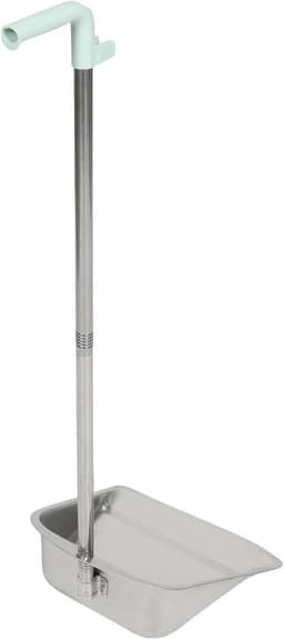 Roestvrijstalen Stofblik - Stoffer en blik - Huishoudelijk schoonmaken - Lange steel - 80 cm - Zilver — thumbnail 1