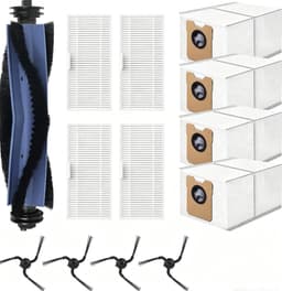 13 stuks Accessoires Kit Vervanging voor Eufy C10 Robotstofzuiger - 1 Hoofdborstel, 4 Zijborstels, 4 HEPA-filters, 4 Vervangende Stofzakken — thumbnail 1
