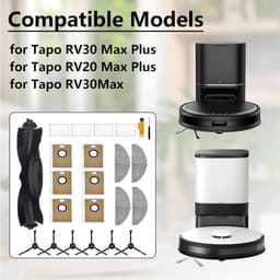 17-delige accessoireset voor Tapo RV30 Max Plus/ RV30 Max/ RV20 Max Plus/RV20 Max stofzuiger: 1 hoofdborstel, 4 filters, 4 dweilpads, 4 stofzakken, 4 zijborstels, vervangingsonderdeel voor Tapo RV30 Max Plus — thumbnail 5