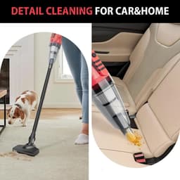 Draadloze Handstofzuiger - Kruimeldief Auto Stofzuiger - Auto Interieur Reinigen - 5500 Pa Hoge Zuigkracht - 1200 Gram - Rood Zwart — thumbnail 3