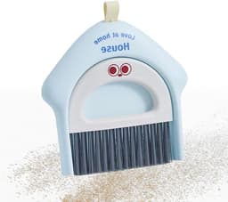 Mini Bezemset - Stoffer en Blik - Bureau Reinigen - Compact Ontwerp - 18.5 x 17 cm - Blauw — thumbnail 1