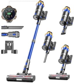 Draadloze Stofzuiger - Steelstofzuiger Accu - Huis Reinigen - Anti-klit Borstel - 65 Min Werktijd - Blauw — thumbnail 1