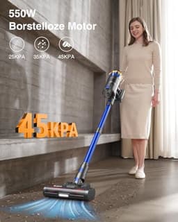 Draadloze Stofzuiger - Steelstofzuiger Accu - Huis Reinigen - Anti-klit Borstel - 65 Min Werktijd - Blauw — thumbnail 3