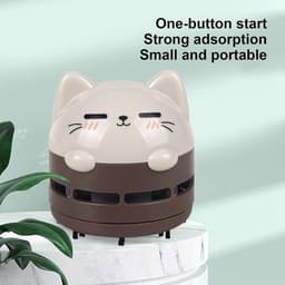 Desktop Stofzuiger - Kruimeldief - Bureau Reinigen - Ergonomisch Ontwerp - 19 cm Lengte - Bruin — thumbnail 3