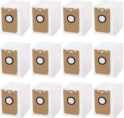 12 stuks vervangende stofzakken - voor de Tikom L8000 Plus/Medion X20 SW+ MD 11415 robotstofzuiger - wegwerpbare stofzuigerzakken met grote capaciteit — thumbnail 1