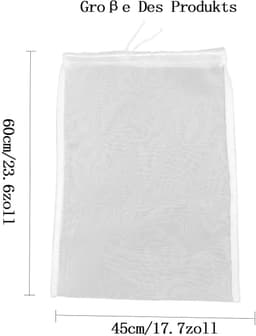 Dailygoods- Filterzak 100 micron - Herbruikbaar - Nylon - 45 x 60 cm - Voor thuisbrouwen - Versterkte naden - Goede zeefwerking - Zeefzak — thumbnail 5