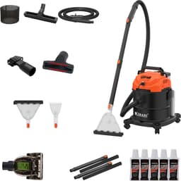 Kibani Nat/ Droogzuiger - Inclusief 5 flessen Reinigingsmiddel - Alleszuiger met Accessoires - met Sproeifunctie - 1600W - Tapijtreiniger - Inclusief Opzetstukken — thumbnail 1