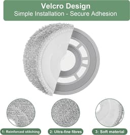 (8-pack)Dweilpads reserveonderdelen voor Dreame L10 Ultra/ L10S Pro / L10S Ultra Heat/ L10 Prime/ L20 L30 L40 L50 Ultra/ X30 X40 X50 Ultra/Mova E30 V50 Ultra P10 P50 Pro Ultra Robot dweildoeken — thumbnail 5