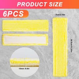 6 stuks Vervangingspads voor Kärcher raamstofzuigeraccessoires- vervangende microvezel dweilhoes raamstofzuiger accessoirepads dweilpad - voor Kärcher WV2 WV5 WV6 Plus Premium — thumbnail 4