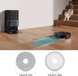 10 stuks wisdoeken geschikt voor Dreame L10s Ultra Gen 2/Gen 3 - L40/L50 Ultra AE - L10s Pro Ultra - X30/X40/X50/L40 Ultra - Mova E30/E40/P50/V50 Ultra stofzuigerrobot - wasbare microvezel-dweilpads, vervangende — thumbnail 5