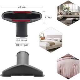 Universele zuigmond met borstels voor stofzuigers met een zuigmond van 32 mm - 35 mm - 1 1/4 inch en 1 3/8 inch. Accessoires: kierenzuigmond voor bed en bank. — thumbnail 5