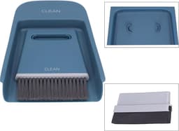 Mini Bezempje - Stoffer en blik - Bureau reinigen - Hoogwaardige materialen - 20 x 13 cm - Blauw — thumbnail 5