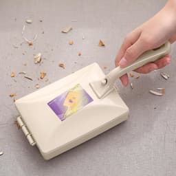Kruimelveger Handmatig - Kruimelborstel - Snel Opruimen - Dubbele Rolborstels - 26 cm - Beige — thumbnail 2