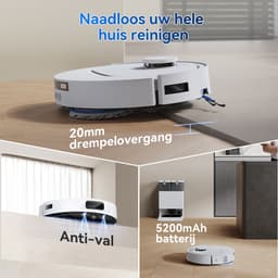 ECOVACS DEEBOT T30e OMNI Robotstofzuiger met dweilfunctie- 25.000 Pa- OZMO Turbo 2.0 dweilen- ZeroTangle 3.0 anti-klit-Triple-V-hoofdborstel- Omni-station-Wit–1000ml Schoonmaakmiddel — thumbnail 2