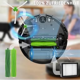 11 stuks accessoires - 1 set rubberen borstel , 3 randreinigingsborstels , 3 filters , 3 Stofopvangzak en 1 Reinigingsborstel - Voor iRobot Roomba e/i/j serie i7 + i3+ i4+ i6+ i8+ j7 E5 E6 E7 robotstofzuiger — thumbnail 4