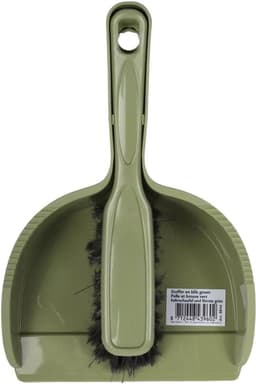 Stoffer en blik - Handveger set - Snelle schoonmaak - Compact kliksysteem - 30 cm diep - Groen — thumbnail 1