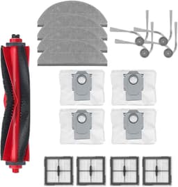 17 stuks Accessoireset onderdelen - compatibel met de Roborock Q10V/ Q10 PF/ Q10 V+/ Q10 P+/ Q10 VF/ VF+/ P/ PF+ robotstofzuiger - De set bevat 1 hoofdborstel, 4 dweildoeken, 4 HEPA-filters, 4 zijborstels en 4 stofzakken — thumbnail 1