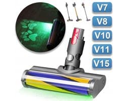 Led-Zuigmond Met Zachte Roller Compatibel Met Dyson V7 V8 V10 V11 En V15 Stofzuigers - Verlicht Verborgen Stof En Vuil En Is Ideaal Voor Gladde Harde Vloeren