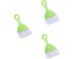 Kleine Veegborstel Set - Mini Stoffer Bezem - Snelle Schoonmaak - Zachte Haren - 3 Stuks - Willekeurig