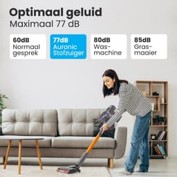 Auronic Steelstofzuiger Draadloos 220W - Draadloze Stofzuiger - HEPA Filter - Zelfstaand - Extra Accu - Op Accu - Zonder Zak - Kruimeldief - Vacuum Cleaner - Grijs/Oranje — thumbnail 4