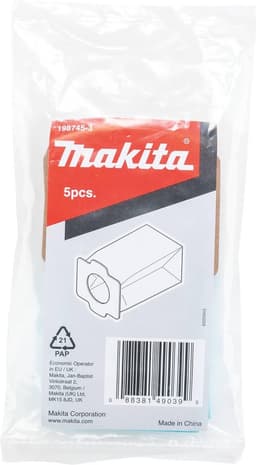 Makita 198745-3 Stofzuigerzakken – 5 stuks – Origineel — thumbnail 3