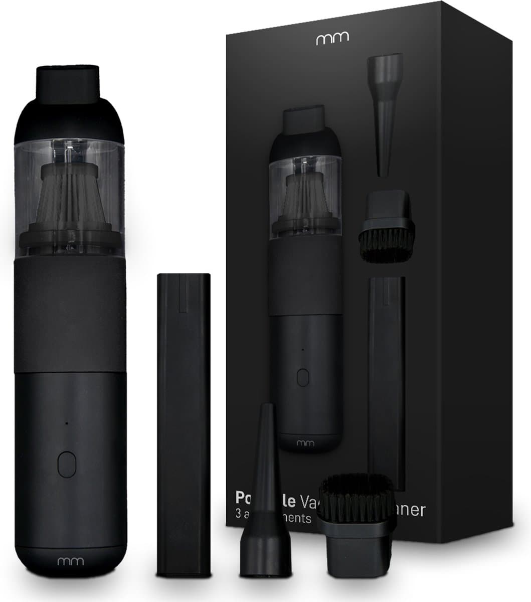 MikaMax Portable Vacuum Cleaner - Draagbare mini stofzuiger - Stofzuiger voor in de auto - Klein stofzuigertje - 3 Opzetstukken - Ook te gebruiken als blazer - Geen Lawaai (70dB) - Lange Accuduur — afbeelding 1