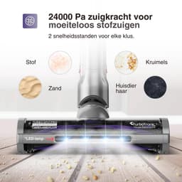 TurboTronic CF7 Draadloze Steelstofzuiger met Handstofzuiger - Hoge Zuikracht - Kruimeldief - Paars — thumbnail 3
