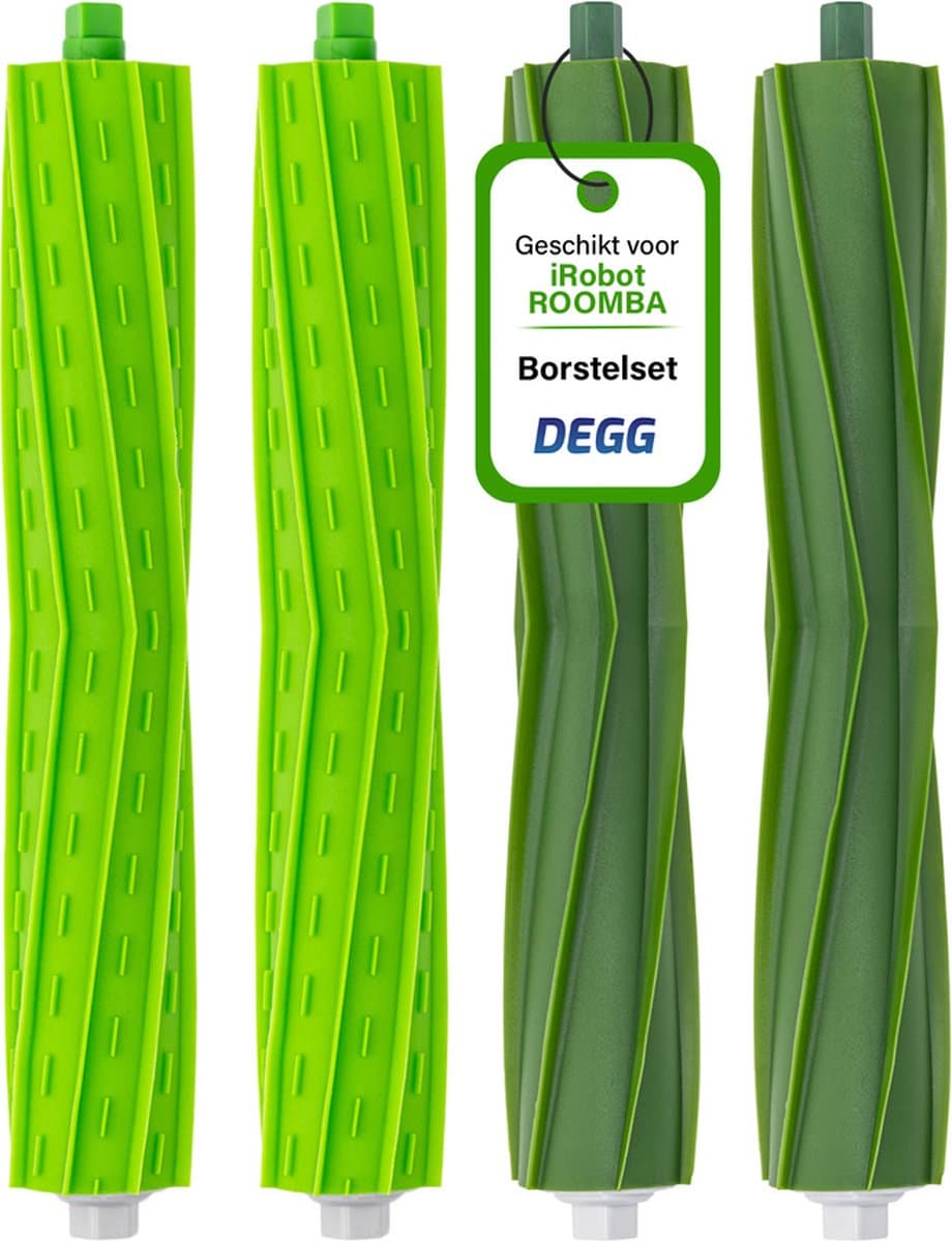 DEGG® - Rubberen bortels geschikt voor iRobot roomba E, I en J Series - Geschikt voor iRobot roomba onderdelen - passend op: i7 i7+ i1 i1+ i3 i3+ i4 i4+ i5 i5+ i6 i6+ i8 i8+ e5 e6 e7 - Roomba rollers - 2 SET(S) — afbeelding 1