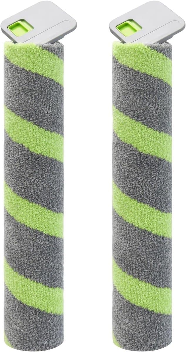 Set van 2 Luxe Reserve Borstelrollen - Geschikt voor iRobot Roomba Max 705 Combo+ & Max 700 Serie - 31cm - Zelfreinigende Roller Mop - Grijs/Groen — afbeelding 1