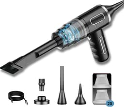 Auto Stofzuiger Draadloos 120W - Kruimeldief met Air Duster Blaasfunctie - Handstofzuiger Snoerloos met HEPA Filter - Voor Auto, Huis en Toetsenbord - Autostofzuiger - — thumbnail 1