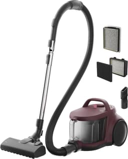Zakloze Stofzuiger - Compact Stil - Grondig Schoonmaken - HEPA-filter Cyclonisch - 2L Capaciteit 78dB - Donkerrood — thumbnail 1