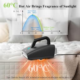 Mijtzuiger voor matrassen met UV-licht, 15 kPa, 60 °C hete lucht, 450 W, dubbel borstelsysteem voor stof en dierenharen — thumbnail 2