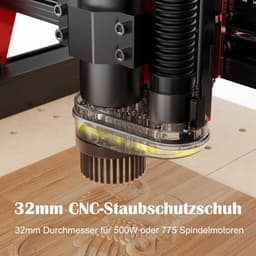 CNC Stofzuiger Kit - Stofafzuiging - Stofvrij Graveren - Automatische Start/Stop - 170mm x 170mm - Transparant Bordeaux — thumbnail 2