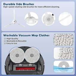 Accessoires gescht voor Roborock Qrevo Pro, Qrevo S stofzuiger, 1 hoofdborstel, 2 HEPA-filters, 6 stofzakken, 4 reinigingsdoeken, 4 zijborstels (wit), 1 borstel, 1 schroevendraaier — thumbnail 2