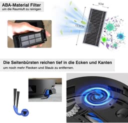 Accessoires Geschikt voor ECOVACS DEEBOT X9 PRO Omni, JKOISL 1*Hoofdrolborstel 6*Stofzakken 4*Zijborstels 2*Filters 2*Dweildoekjes — thumbnail 5