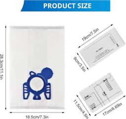 10stuks Stofzuigerzakken - Geschikt voor Miele Complete C3 - C2 - Classic C1 - met 3x filterkatoen - 3x filterschijven - 1x borsteltje stofzuiger - Geschikt voor stofzuiger miele — thumbnail 4