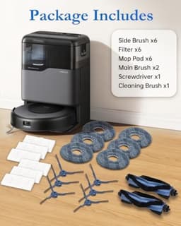 22 stuks reserveonderdelen geschikt voor Eufy Omni C20 stofzuiger, accessoireset met 2 hoofdborstels, 6 zijborstels, 6 dweilen, 6 filters, 1 reinigingsborstel, 1 schroevendraaier — thumbnail 4
