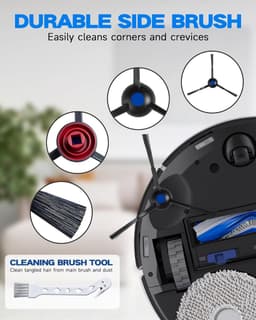 19 stuks reserveonderdelen gescht voor Ecovacs T30 Omni/T30 PRO Omni/T30S/T30S PRO stofzuiger, accessoireset voor Deebot serie met 2 hoofdborstels, 4 filters, 6 zijborstels, 6 reinigingsdoeken, 1 — thumbnail 3