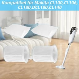 4 stuks stofzuigeraccessoires, 2 voorfilters + 2 Pre filters Geschikt voor Makita CL100/106/180 DCL180 stofzuigerfilter, voorfilterdeel 451208-3, filterdeel 443060-3 — thumbnail 3